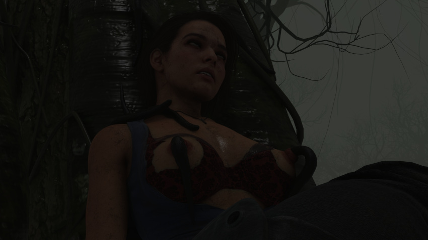 3d capcom jill_valentine jill_valentine_(sasha_zotova) leech nipple_bulge nipple_insertion nipple_penetration nipple_stretching parasite resident_evil resident_evil_3 resident_evil_3_remake steamoven3d swamp