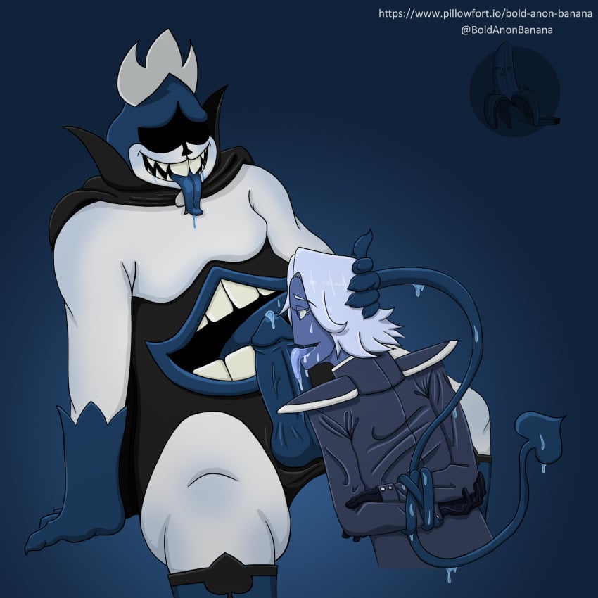 2boys bara blue_body blue_hair blue_penis deltarune dominant_male gay gay_anal gay_domination gay_sex hands_behind_back hands_tied king_spade kingkaard looking_pleasured non_human pleasure_face pleasured_male rouxls_kaard submissive_male tagme tongue tongue_out