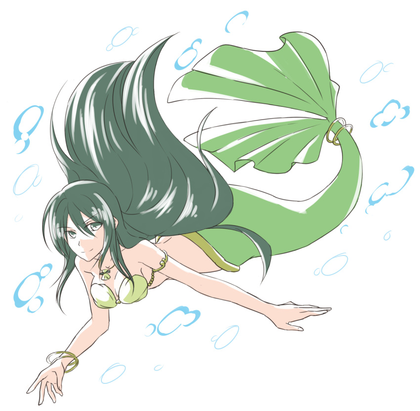 female green_eyes green_tail jpeg mermaid mermaid_girl mermaid_melody_pichi_pichi_pitch mermaid_tail rina_toin touin_rina