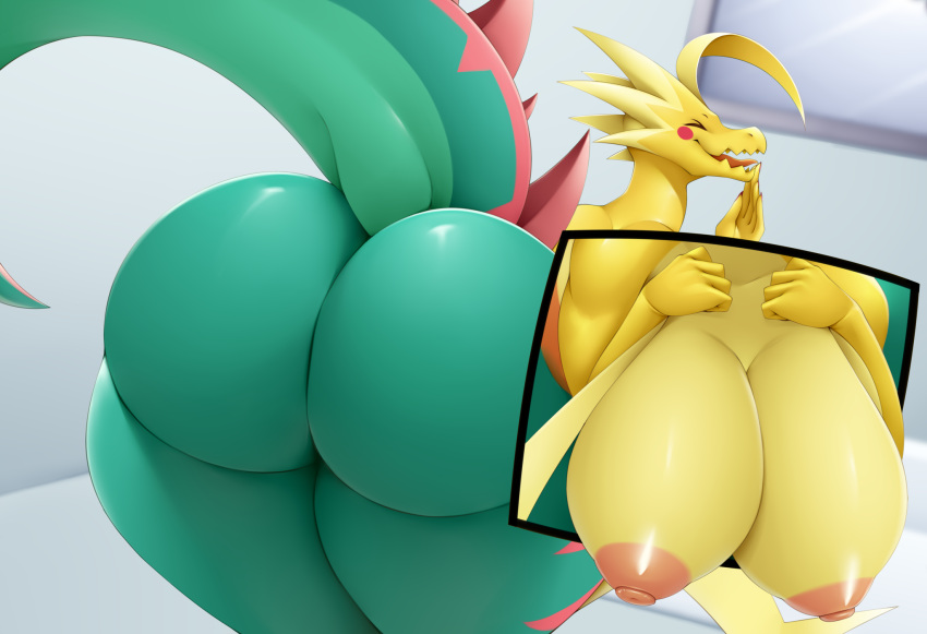 anthro big_breasts breasts dracozolt fur furry mleonheart pokemon pokemon_(species) yiff