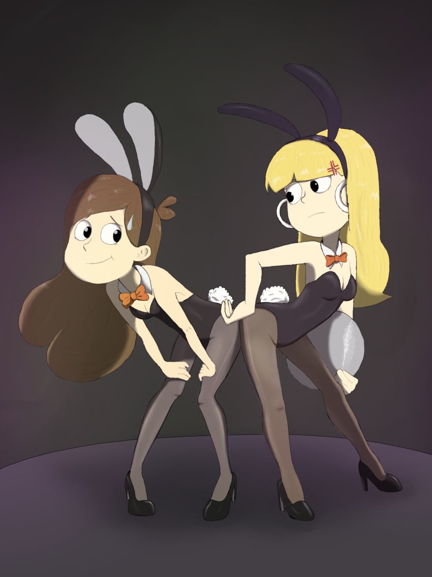 aged_up bandgeek32 bunnysuit butt_bump gravity_falls mabel_pines pacifica_northwest pantyhose playboy_bunny risingfang smooth_skin