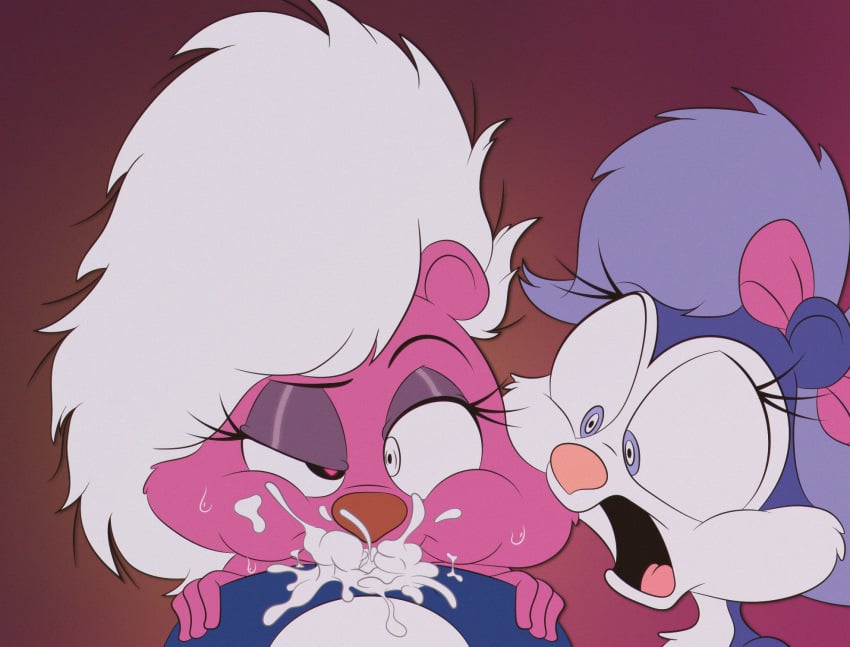 anoningen bimbette cumshot_in_mouth fifi_la_fume furry johnny_pew purple_fur tiny_toon_adventures unseen_male_face