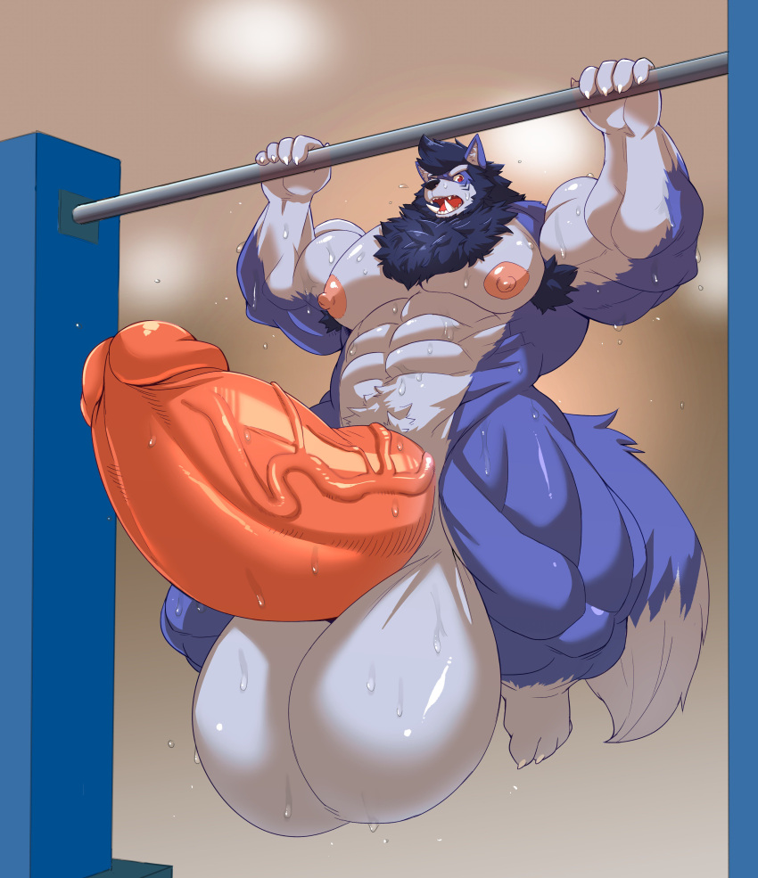 abs biceps crimsonrabbit furry gay groping hyper hyper_balls hyper_genitalia hyper_penis hyper_testicles male male_focus male_only muscle muscles muscular muscular_arms muscular_ass muscular_back muscular_legs muscular_male muscular_thighs nipples pecs pull_ups sweating sweating_profusely sweaty_balls sweaty_body veins veiny_penis working_out workout