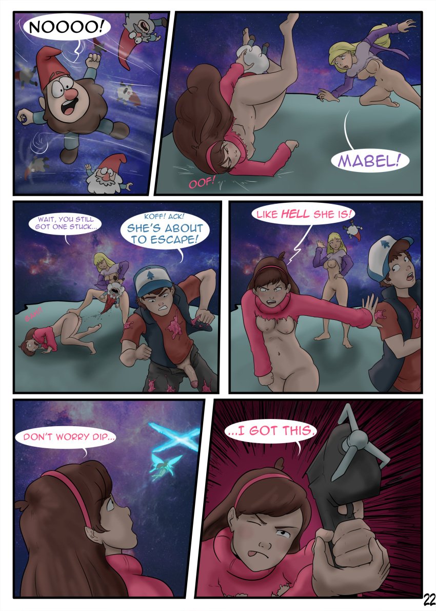 3girls anus_juice blonde_hair brown_hair comic dipper_pines english_text gnome gravity_falls half_naked mabel_pines multiple_girls pacifica_northwest page_22 penis_out rape sealedhelm smooth_skin speech_bubble wendy_corduroy