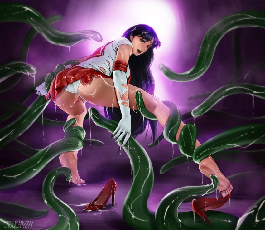 barefoot bishoujo_senshi_sailor_moon clothing crouchnow cum cum_in_heels cum_in_high_heels cum_in_shoe cum_in_shoes cum_on_gloves cum_on_heels cum_on_shoes dark_hair feet gloves heels heels_removed high_heels panties purple_eyes pussy red_toenails rei_hino ripped_clothing sailor_mars skirt smooth_skin soles tentacle tentacle_sex tentacles toes torn_clothes upskirt