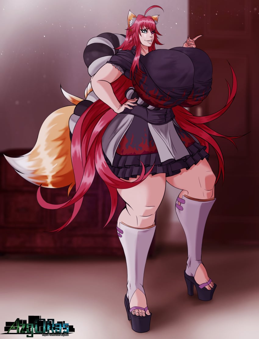 1girls azgoras big_ass big_breasts breasts_bigger_than_ass cosplay cosplay_request gigantic_ass gigantic_breasts high_school_dxd huge_ass huge_breasts hyper_breasts hyper_genitalia kitsune leo008 red_hair rias_gremory thick_ass thick_thighs