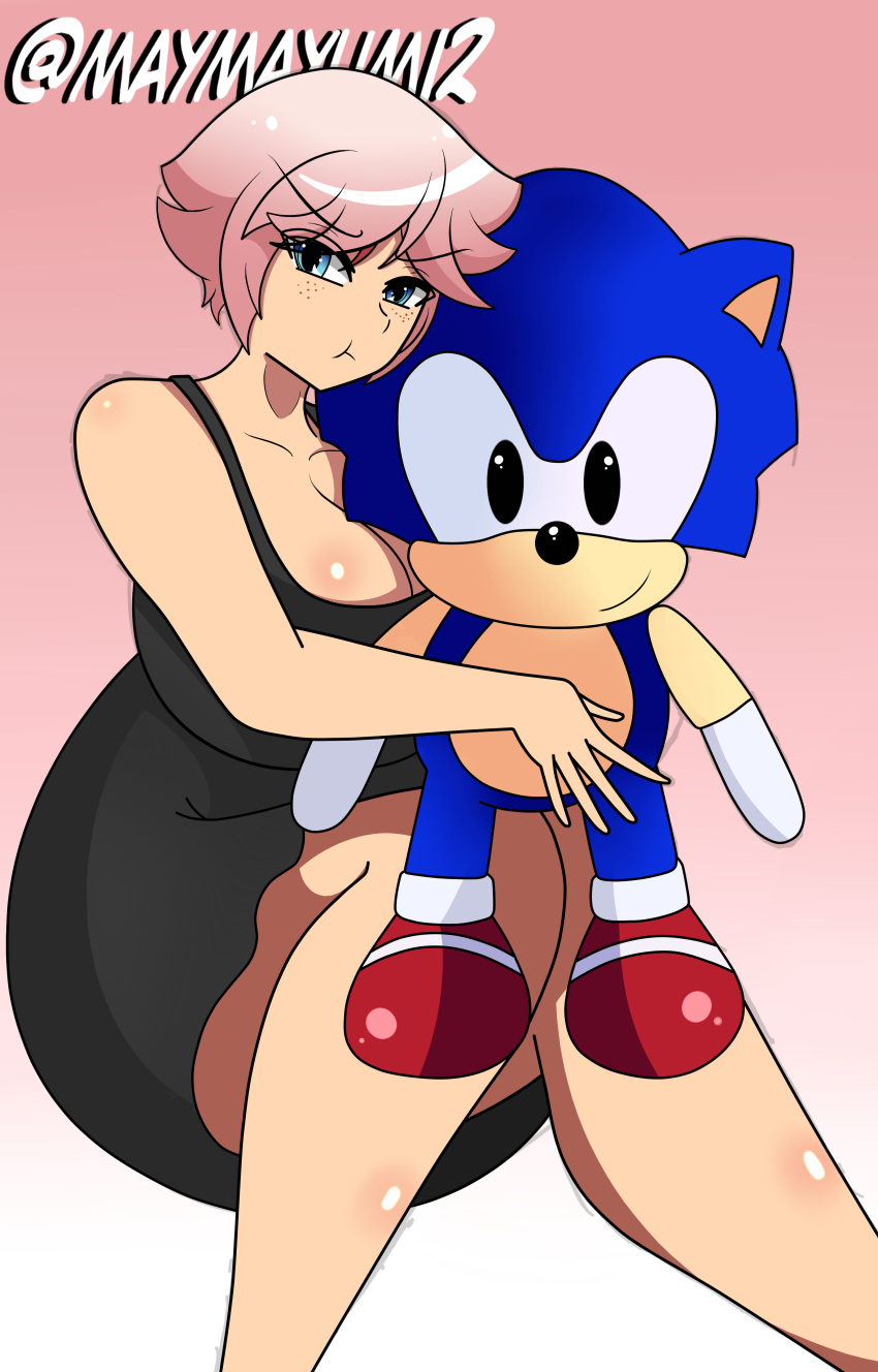 1girls angry angry_face big_breasts blue_eyes breasts busty chubby chubby_female clothed curvaceous curvy curvy_body curvy_female curvy_figure dress female female_only freckles huge_breasts large_breasts maymayumi2 original original_mayumi_oka pink_hair plushie simple_background sonic_(series) sonic_the_hedgehog sonic_the_hedgehog_(series) tagme