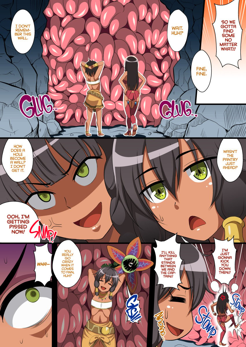 2girls comic comic_page dungeon_ni_deai_wo_motomeru_no_wa_machigatteiru_darou_ka english_text garter_belt green_eyes kleitos long_hair multiple_girls plant right_to_left ryunosuke-kleitos sister_and_sister tagme text tiona_hiryute tione_hiryute