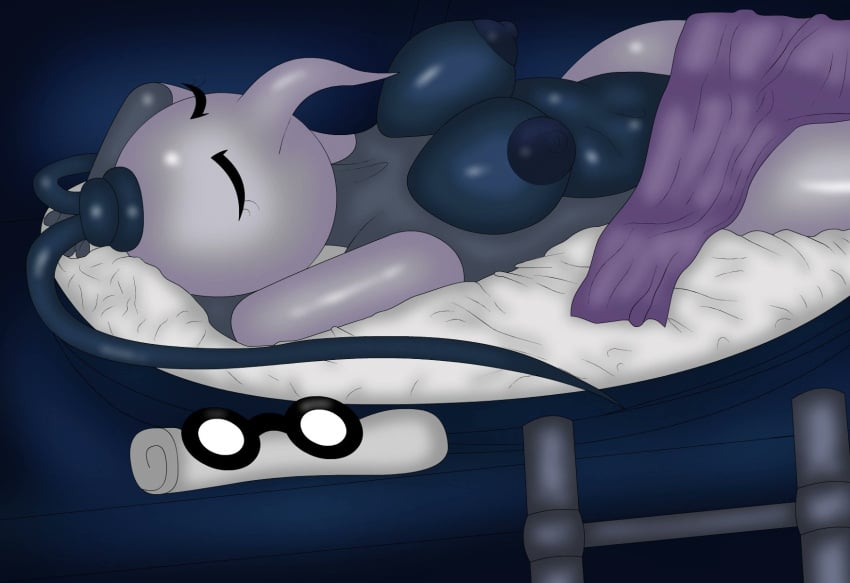 1girls 2022 arthropod blue_nipples breasts bug cornifer glasses hollow_knight insect_girl insectoid insects lying lying_on_back lying_on_bed magalnik naked_female nude nude_female rule_63 self_upload sleeping tagme team_cherry