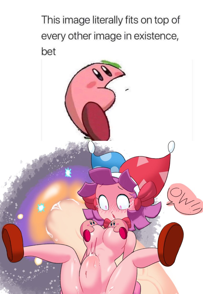 breasts cropped english_text female female_focus hi_res humor kirby kirby_(series) kirby_star_allies kirby_super_star marx marx_(minus8) meme milky_way_wishes minus8 nude offscreen_sex penetration personification rule_63 simple_background stomach_bulge suggestive vaginal_penetration