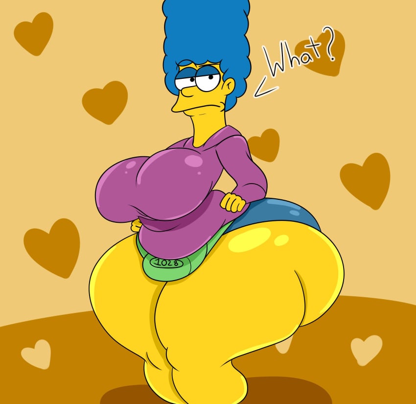 big_breasts blue_hair breasts female goat_franklin hyper_ass hyper_bimbo marge_simpson milf sinkcandycentral the_simpsons yellow_skin