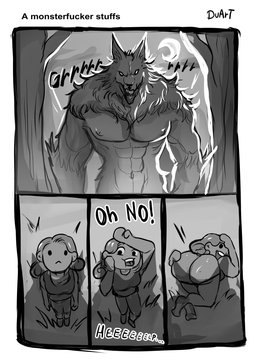 1girls anthro ass comic duarte_nsfw funny monster presenting werewolf