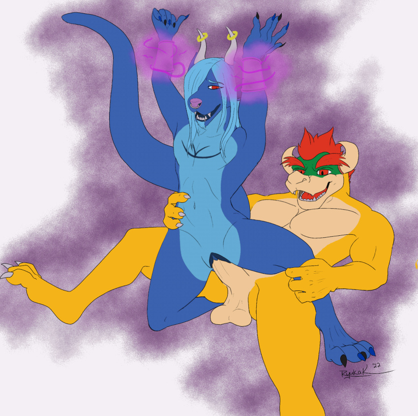 ambiguous_gender andromorph andromorph/male animated anthro balls blue_body blue_fur bowser claws cuntboy digital_media_(artwork) dragon duo erection feet fur genitals gynomorph gynomorph/male hair hi_res horn humanoid_genitalia humanoid_penis intersex intersex/male jewelry koopa long_hair male mammal mario_(series) muscular nintendo nude open_mouth penetration penile penis pussy red_eyes red_hair reptile ryuka ryukak ryukakart ryuu_(disambiguation) ryuu_kagayaki scalie sex simple_background siogo siogoart spikes toe_claws vaginal_penetration video_games