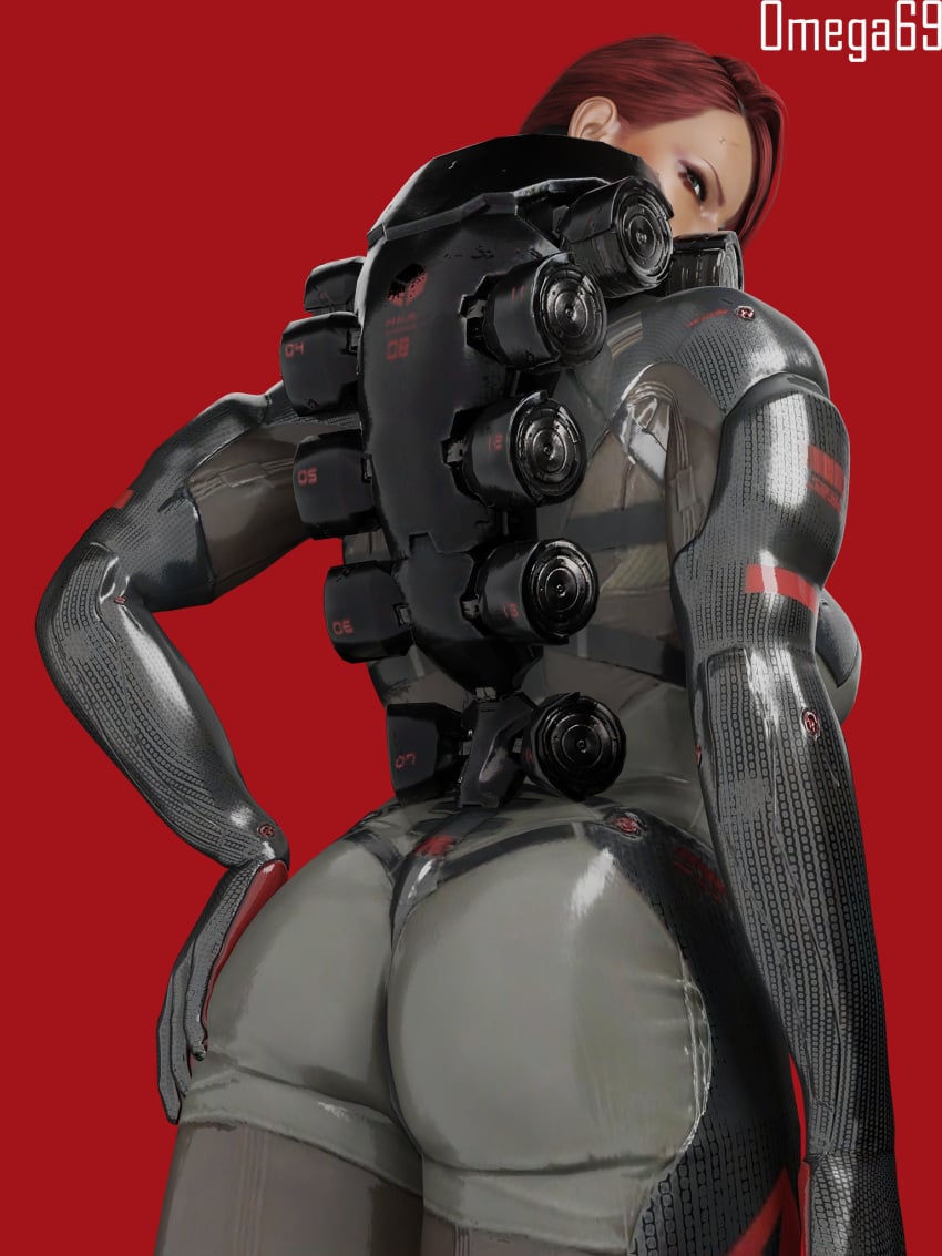 1girls 3d 3d_(artwork) ass big_ass big_breasts breasts dark-skinned_female female large_ass looking_at_viewer metal_gear metal_gear_(series) metal_gear_rising metal_gear_rising:_revengeance mistral_(metal_gear_rising) omega69 pose posing red_hair solo voluptuous