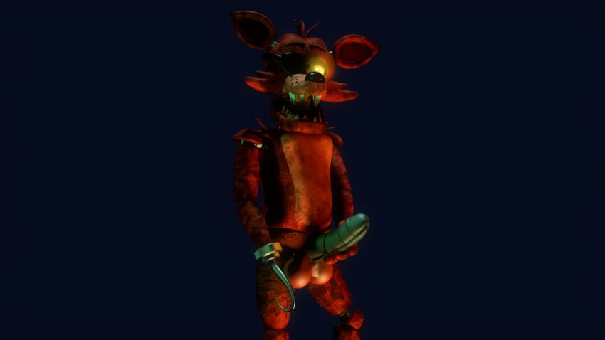 3d anthro cinema4d eye_patch five_nights_at_freddy's fnaf fox foxy_(fnaf) furaffinity furry genitals glowing_eyes hook humanoid_genitalia humanoid_penis male male_only masturbation nude penis pirate red_body red_fur tagme thebigbuddy video_games