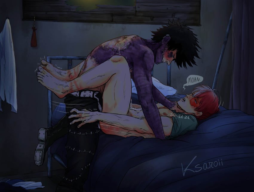 2boys black_hair brother/brother brother_and_brother brother_fucking_brother brothers bruises choking dabi gay gay_incest gay_sex incest ksaroii male male/male male_only my_hero_academia night older_penetrating_younger scars shouto_todoroki split-color_hair todoroki_shouto todoroki_touya touya_todoroki