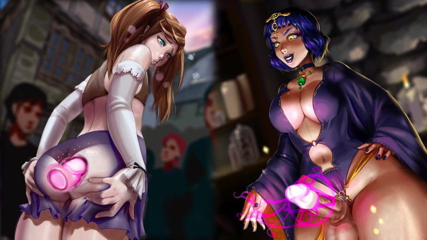 alma_(tales_of_androgyny) anal ass ass_grab big_breasts big_penis femboy futa_on_femboy futa_on_male futanari hiro_(tales_of_androgyny) majalis portal portal_sex tales_of_androgyny trap