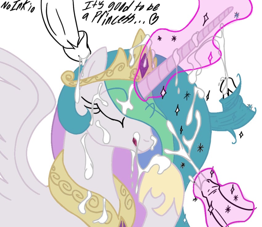 bukkake crown cum equine feral friendship_is_magic furry furry_only horse mlp my_little_pony my_little_pony_friendship_is_magic necklace no-ink no_humans pegacorn penis pony princess princess_celestia_(mlp) smooth_skin tagme wings