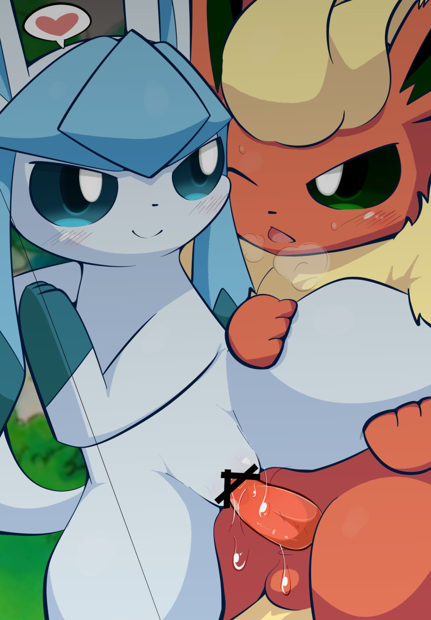 animal_penis censored duo eeveelution female feral flareon generation_1_pokemon generation_4_pokemon genitals glaceon hi_res male male/female nintendo penis pokémon_(species) pokemon pokemon_(species) sateco sex video_games