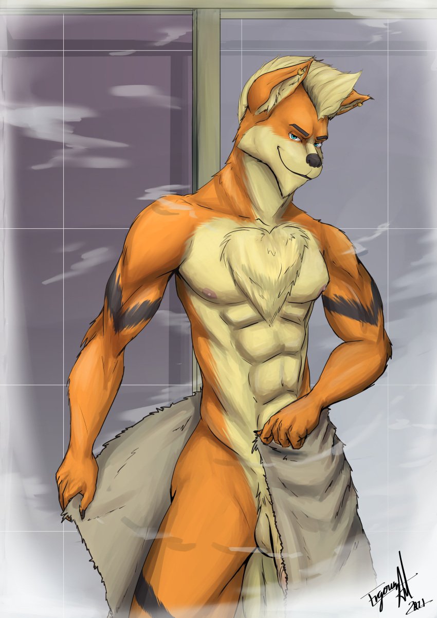 absurd_res arcanine balls ergoruz generation_1_pokemon genitals hi_res male muscular nintendo penis pokémon_(species) pokemon pokemon_(species) pornography sex shower teasing video_games