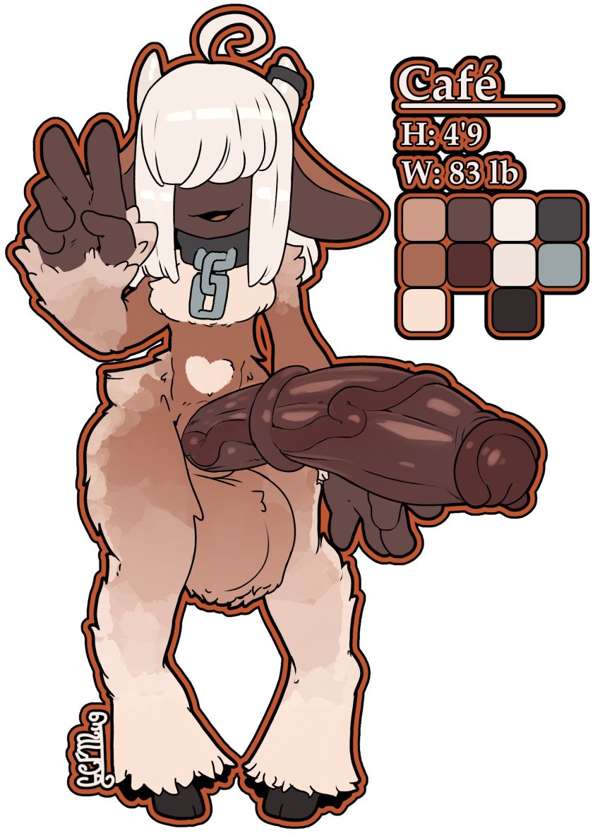 1boy 2020 5_fingers absurd_res accessory ahoge alpha_channel animal_genitalia animal_penis anthro arm_tuft ball_tuft balls beige_fur big_balls big_forearms big_hands big_penis biped bovid brown_body brown_ears brown_fur brown_inner_ear brown_outline brown_penis brown_skin brown_theme caprine character_sheet chest_tuft cloven_hooves club_shaped_penis collar collar_only color_palette color_swatch colored completely_nude cream_fur crotch_markings dark_body dark_skin digital_media_(artwork) english_text equine_penis erection fingers fluffy fluffy_balls front_view full-length_portrait full_body fur furgonomics gcfmug genitals gesture girly glistening glistening_genitalia glistening_penis goat hair hair_over_eyes heart_(marking) hi_res hip_tuft hooes hooves horn horn_accessory horn_jewelry horn_ring huge_balls huge_cock humanoid_genitalia humanoid_hands humanoid_penis hybrid_genitalia hybrid_penis leg_markings leg_tuft limited_palette long_hair male male_only mammal markings measurements medial_ring metal_collar model_sheet monotone_ears monotone_hair multicolored_body multicolored_fur naked_collar neck_tuft nude nude_male number outline pear-shaped_figure penis portrait ring_(jewelry) sidelocks simple_background small_but_hung socks_(marking) solo standing tan_balls tan_body tan_fur tan_markings text thick_fur top_heavy_penis transparent_background tuft two_tone_body two_tone_fur unguligrade v_sign vein veiny_penis white_fur white_hair white_horn wide_hips wrist_tuft