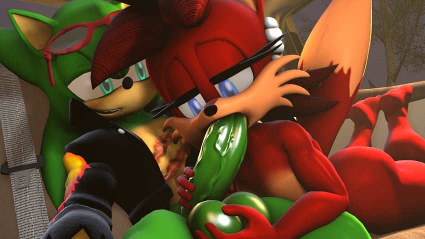 3d 3d_(artwork) artist_request female fiona_fox furry male scourge_the_hedgehog sonic_(series) source_filmmaker tagme