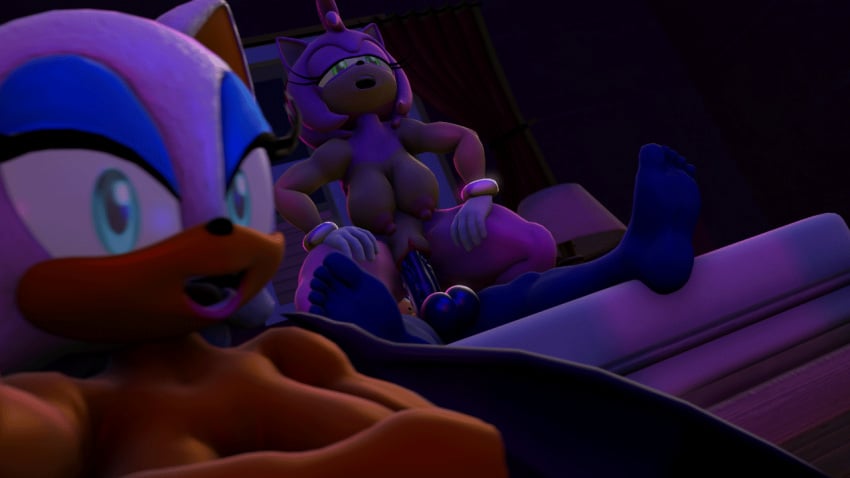 1boy 2girls 3d 3d_animation 3d_model amy_rose animated balls bed bedroom breasts eyelashes female gif male mobian mobian_(species) mobian_bat neotaurus nipples penis reverse_cowgirl_position rouge_the_bat sega sonic_(series) sonic_adventure_2 sonic_the_hedgehog sonic_the_hedgehog_(series) tagme vaginal_penetration