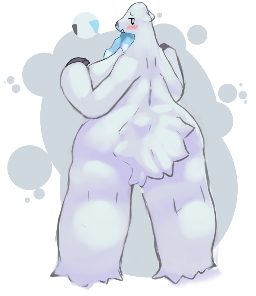 anthro artesjsc bear bear_ears bear_girl beartic big_breasts blush breasts female female_focus female_only female_pokemon furry pokémon_(species) pokemon pokemon_(species) tagme white_fur