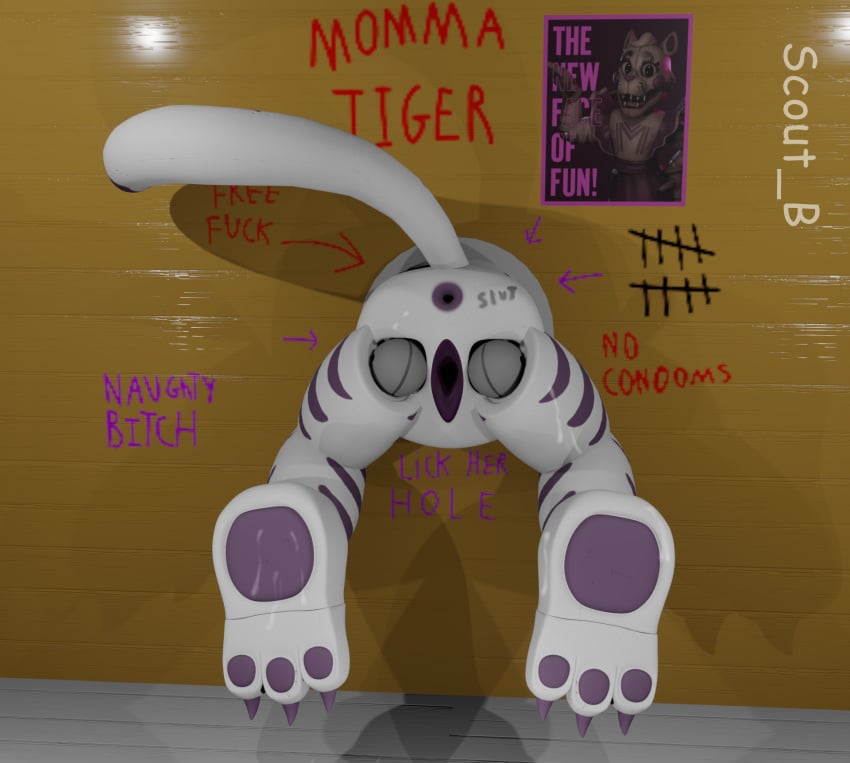 3d 3d_(artwork) absurd_res absurdres animatronic animatronics blender blender_(software) brown cum cum_on_paw fazbear_fanverse fazbear_frights female female_focus female_only five_nights_at_freddy's fivenightsatfreddys fnaf furry high_resolution highres impregnation_risk jolly jolly_(game) jolly_4 lonner_(artist) maxie_(jolly) maxie_(jolly4) maxie_goodtime(jolly) maxie_nude maxie_nudity maxienudes momma_maxie momma_tiger mommy mommy_kink mother non-human nude nude_female nudity nudity_goodtime open_anus open_vagina pregnant_sex purple_anus purple_pawpads purple_paws purple_stripes purple_vagina rendered robot robot_girl scout_b(artist) stuck stuck_in_wall through_wall vaginal_sex wall wall_(structure) white_body white_fur white_hair white_skin white_tail white_tiger wooden_wall