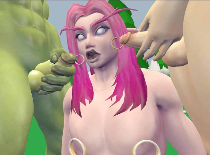 3boys 3d abs androgynous elf erection femboy feminine_male flat_chest flat_chested gay genital_piercing green_skin hcdev human interspecies male male_only muscular muscular_femboy muscular_legs muscular_male muscular_thighs night_elf nipple_piercing nipples open_mouth orc penis penis_grab pink_hair pink_skin sissy straight thick_thighs thighs trap warcraft world_of_warcraft wow yaoi