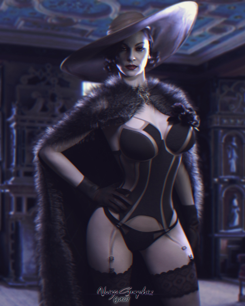 1girls 3d alcina_dimitrescu ass black_panties black_thong black_underwear breasts capcom corset daz_studio female female_only fur_coat garter_straps high_heels huge_breasts iray lace-trimmed_bra lace-trimmed_panties lace_panties lace_thong lace_trimmed_lingerie lace_underwear lingerie milf pale-skinned_female pale_skin panties resident_evil resident_evil_8:_village solo tall_female thick_thighs thighhighs thong thong_panties thong_underwear underwear vampire video_games