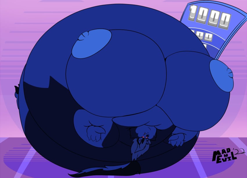 big_breasts blueberry_inflation breasts female furry helluva_boss hyper loona_(helluva_boss) mad_n_evil spherical_inflation sunken_head sunken_limbs tagme