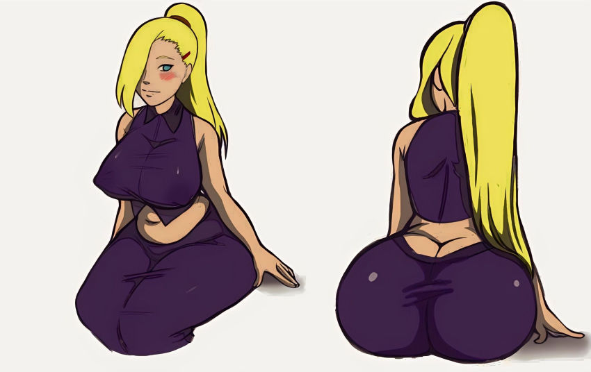 back belly belly_out big_ass big_breasts big_butt blue_eyes blush female full_body gunsgust ino_yamanaka long_hair naruto naruto_shippuden smile yellow_hair