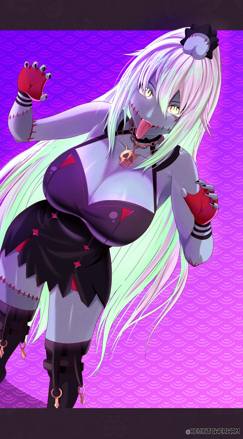 3d big_breasts cute female_only halloween kevin_tower koikatsu long_hair solo thick_thighs virtual_youtuber vshojo zentreya zentreya_(cyborg) zombie_girl