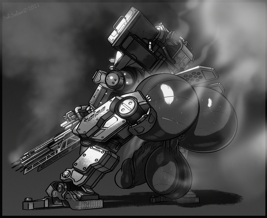 android anus armor ass balls big_balls big_butt big_penis bodily_fluids borisalien genitals gun hi_res huge_balls huge_butt huge_cock humanoid hyper legion_(titanfall) machine male metal monochrome penis ranged_weapon robot robot_humanoid saggy_balls smoke solo steam sweat thick_thighs titanfall video_games weapon wide_hips