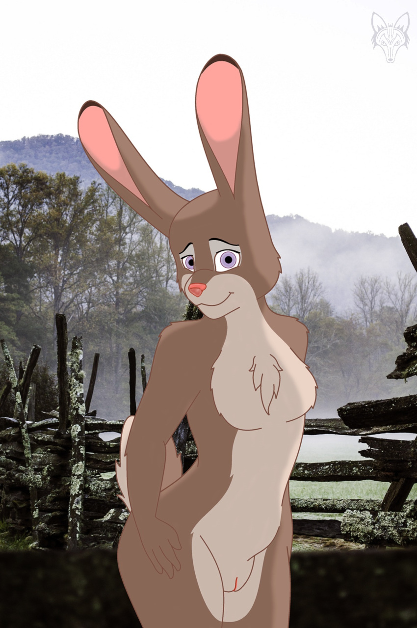 anthro canid canine disney female flat_chest hi_res lagomorph leporid lonefox mammal nude pussy rabbit solo zootopia