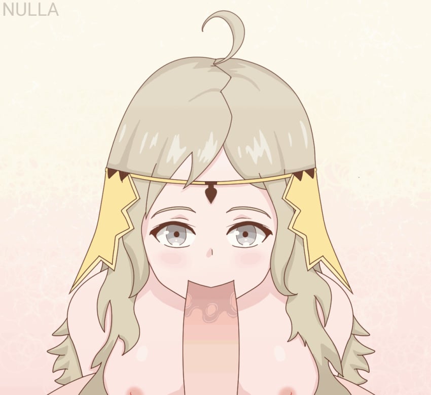 1boy 1girls animated breasts completely_nude fellatio female_focus fire_emblem fire_emblem_fates grey_eyes long_hair male_pov medium_breasts nintendo nipples nude nude_female nulla ophelia_(fire_emblem) oral pov solo_focus