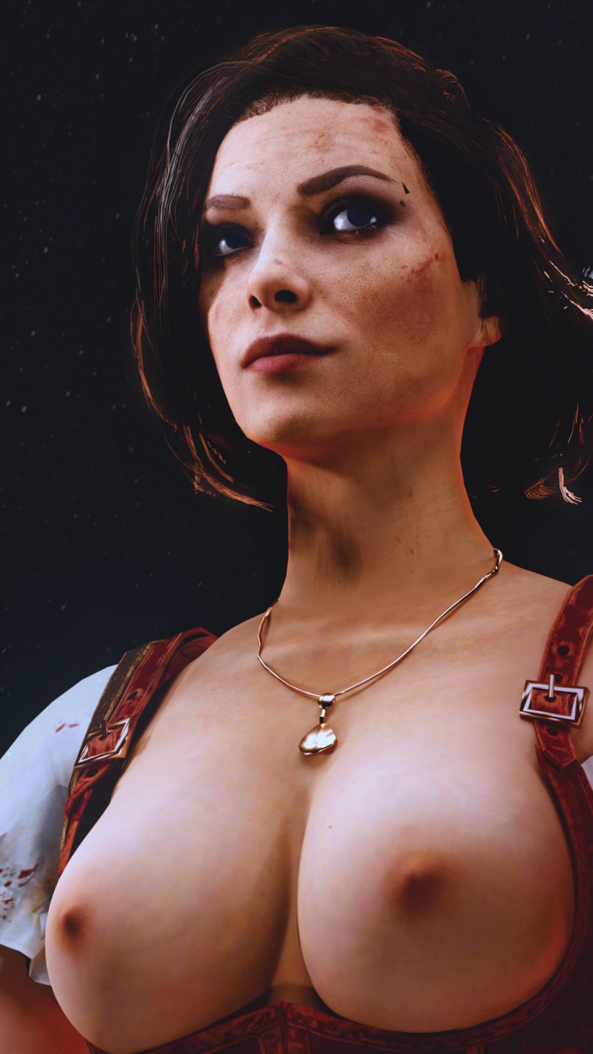 1girls 3d blue_eyes breasts brown_hair call_of_duty call_of_duty_black_ops_4 light-skinned_female light_skin medium_breasts medium_hair necklace scarlett_rhodes short_hair solo tagme