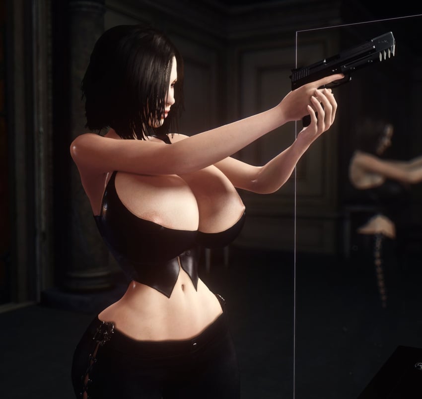 1girls 3d alternate_breast_size areola_slip areolae areolae_slip black_hair blue_eyes breasts breasts_bigger_than_head busty cleavage curvy curvy_female curvy_hips female female_only female_solo gun hips holding_gun holding_object holding_weapon huge_breasts kate_beckinsale leather light-skinned_female light_skin nipple_slip nipples selene_(underworld) short_hair skin_tight solo thick thick_ass thick_legs thick_thighs tight_clothes tight_clothing tight_fit tits underworld vaako vampire voluptuous weapon wide_hips