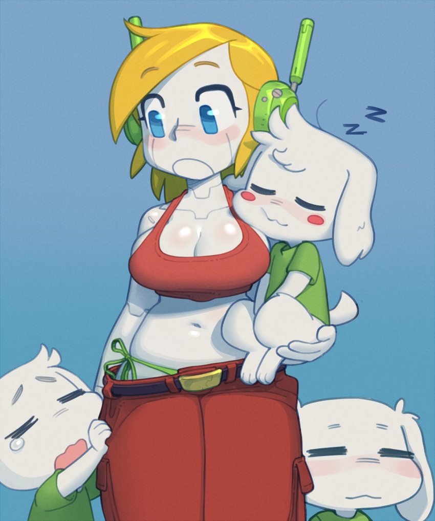 1girls cave_story chubby cleavage curly_brace darkbot female tagme