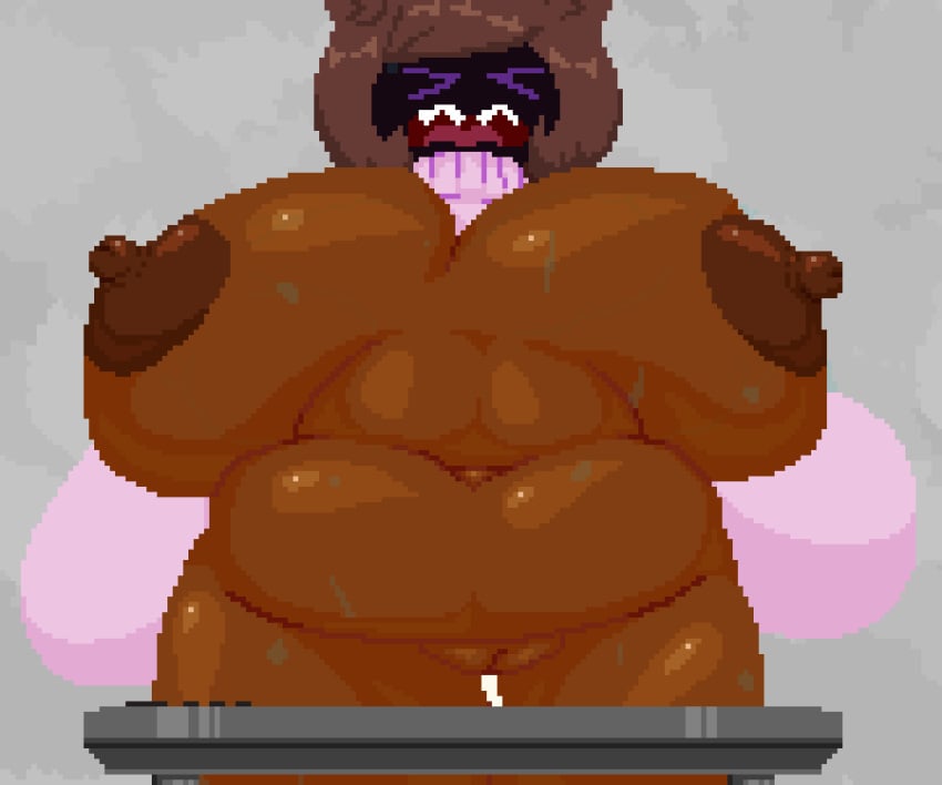 1boy 1girls 2d 2d_animation anal anal_sex animated anthro ass balls belly_expansion big_ass big_breasts breasts brown_hair bubble_butt busty chubby chubby_female commission cum cum_in_ass cum_inflation cum_inside cum_out_mouth cum_overflow cum_through cumflation dark-skinned_female dark_skin duo excessive_cum female female_penetrated game_freak huge_ass huge_breasts jiggle jiggling_ass jiggling_breasts kaka_(blazblue) large_ass large_breasts larger_female male male/female male_penetrating male_penetrating_female massive_breasts mienfoo minakaka_(spinneborg) nintendo nipples nude nude_female pixel_animation pixel_art pokémon_(species) pokemon pussy sex sex_from_behind size_difference smaller_male spinneborg straight sweat thick_thighs treadmill wide_hips workout