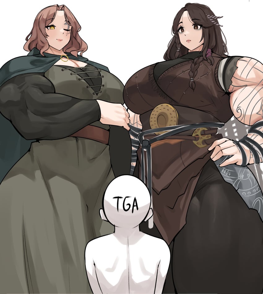 2girls big_biceps bill_clinton cleavage crossover eastern_and_western_character elden_ring female femdom flexing flexing_bicep freya_(god_of_war) fromsoftware god_of_war huge_ass huge_breasts looking_down melina_(elden_ring) multiple_girls musctonk muscular muscular_female norse_mythology size_difference the_game_awards thick_thighs vanir_(norse_mythology)