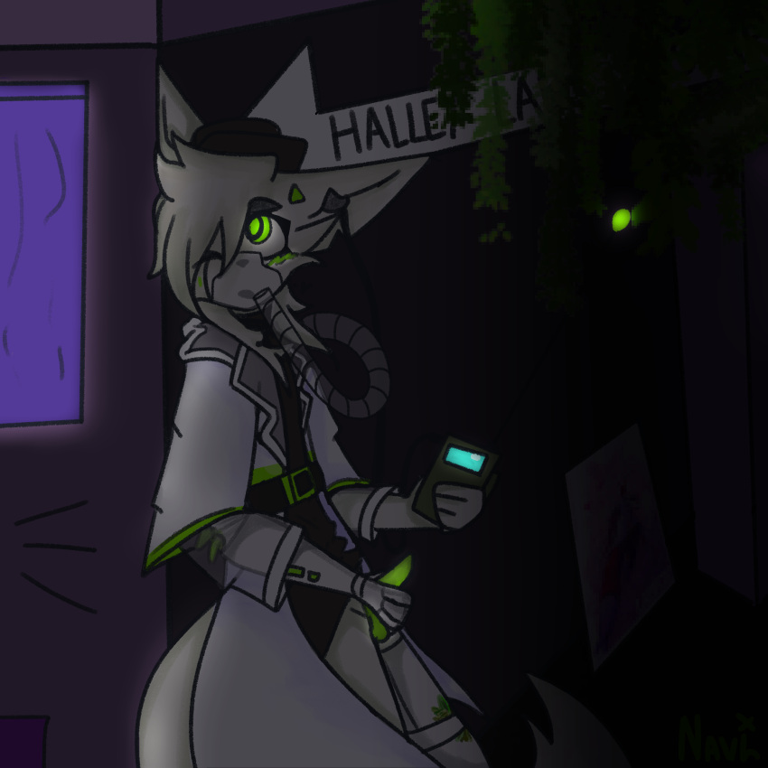 ambiguous_gender ambiguous_species anthro greenhouse greenhouse(halley_labs) halley_labs hi_res humanoid lapfox_trax male mask navisludge robot_arm robot_leg solo vivarium