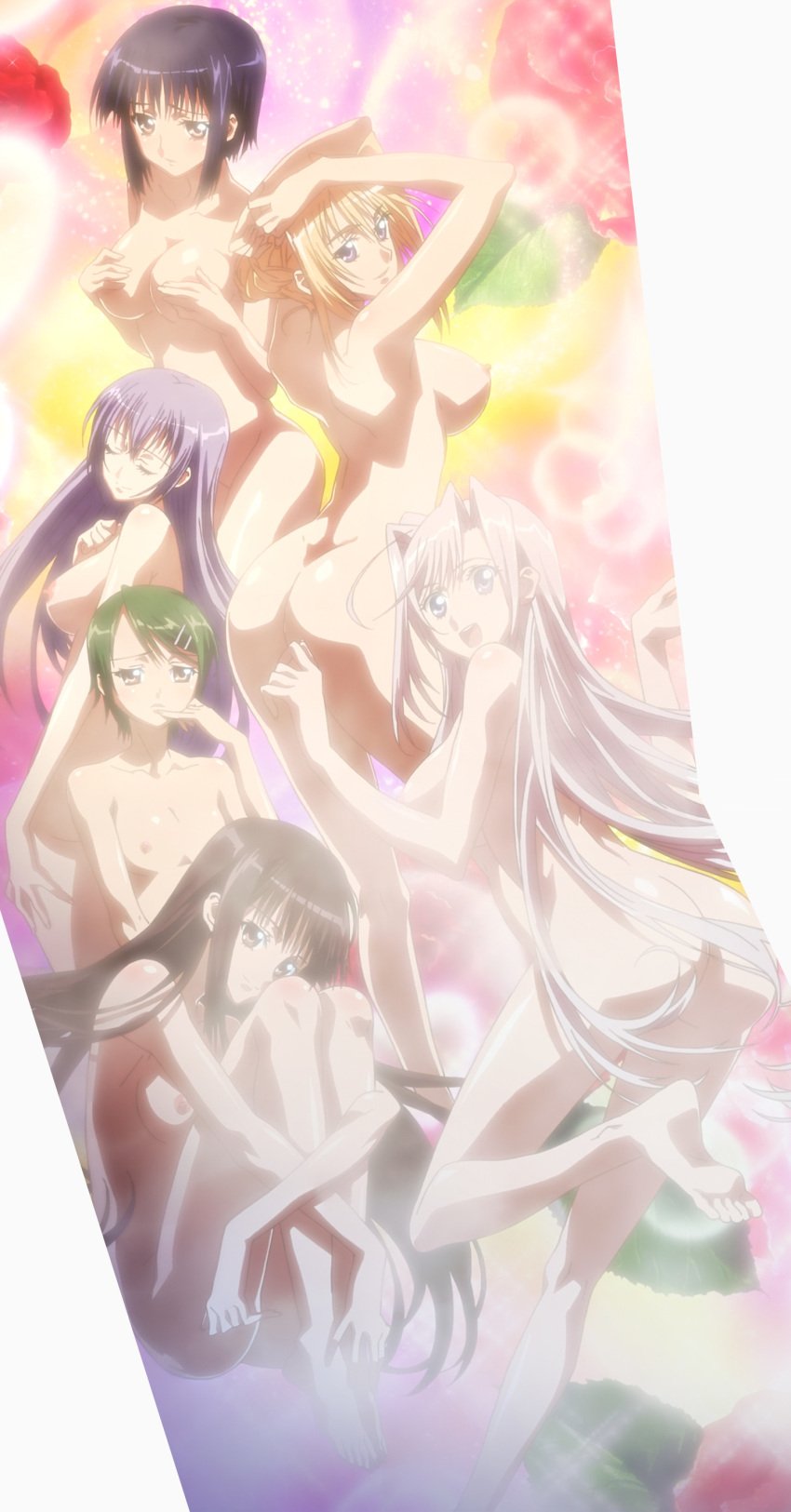 6girls ayano_kaneko charlotte_hazelrink erika_takezono fujikura_yuu houjouin_seika multiple_girls naked princess_lover! seika_houjouin silvia_van_hossen stitched yu_fujikura