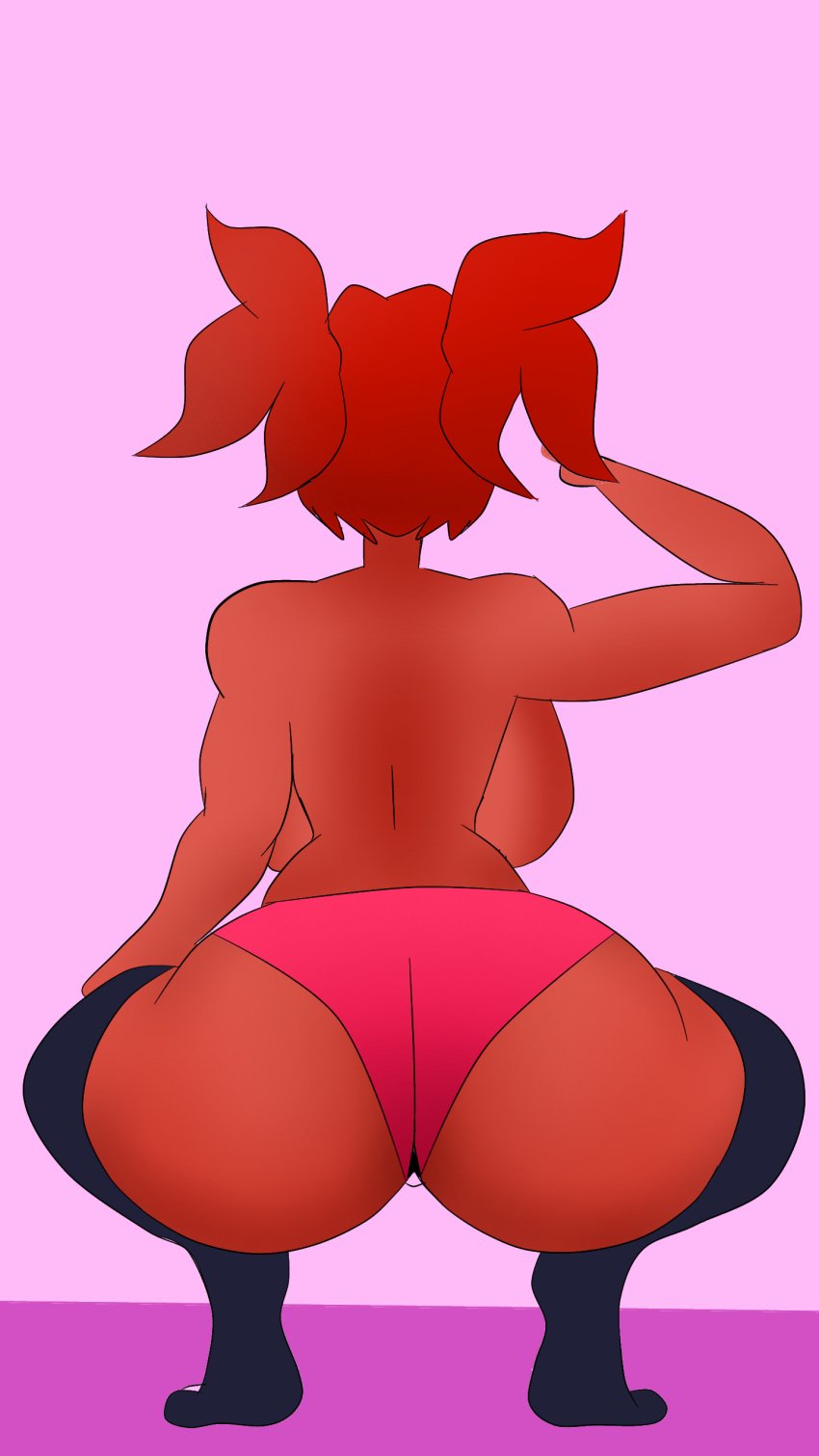 alternate_version_available big_ass big_butt brawl_stars butt_focus magma_mandy_(brawl_stars) mandy_(brawl_stars) no_bra no_clothes plump_ass red_body red_hair squatting thick_thighs thighs