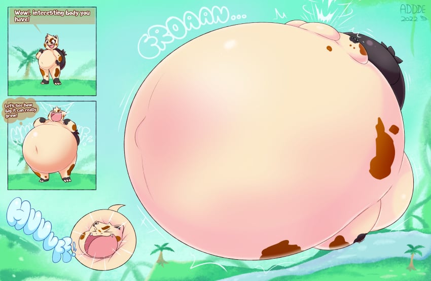 1boy addde air_inflation anthro belly belly_expansion belly_growth bellybutton big_belly bulbasaur chubby chubby_male dialogue expansion expansion_sequence expansion_sounds fat_arms full_body_inflation full_of_air furry groaning hi_res huffing inflation inflation_fetish inflation_sounds inhaling male male_boobs massive_belly moob_growth moobs navel nintendo oc outie_navel palm_tree plant pokemon pokemon_oc possessed possession red_belly round_body smooth_skin solo spherical_inflation spots stomach_sounds stretching stretching_sounds sunken_head sunken_limbs text watermark