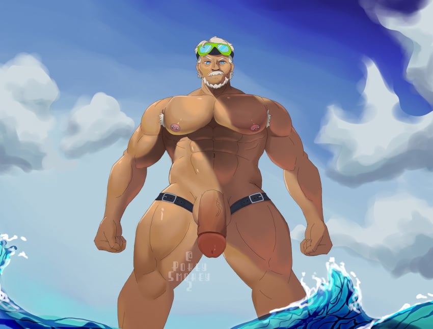 balls bara bara_tits dilf hairy_male male male_only muscular muscular_male nipple_piercing nipples older_male overwatch overwatch_2 pecs penis penis_out pokeysmokey2 pubic_hair scuba scuba_sigma sigma_(overwatch) solo solo_male water