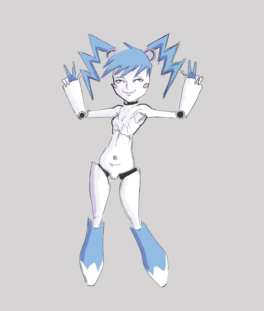 female_only jenny_wakeman my_life_as_a_teenage_robot robot robot_feet robot_girl small_breasts twintails xj-9