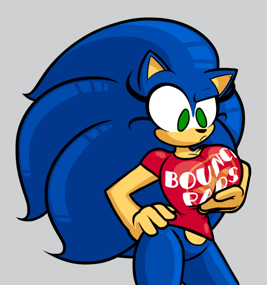 1girls big_breasts busty frostedwarlock green_eyes hand_on_breast hand_on_hip long_hair mobian_(species) rule_63 sega shirt solo solo_female sonic_(series) sonic_the_hedgehog sonic_the_hedgehog_(series) sonique_the_hedgehog