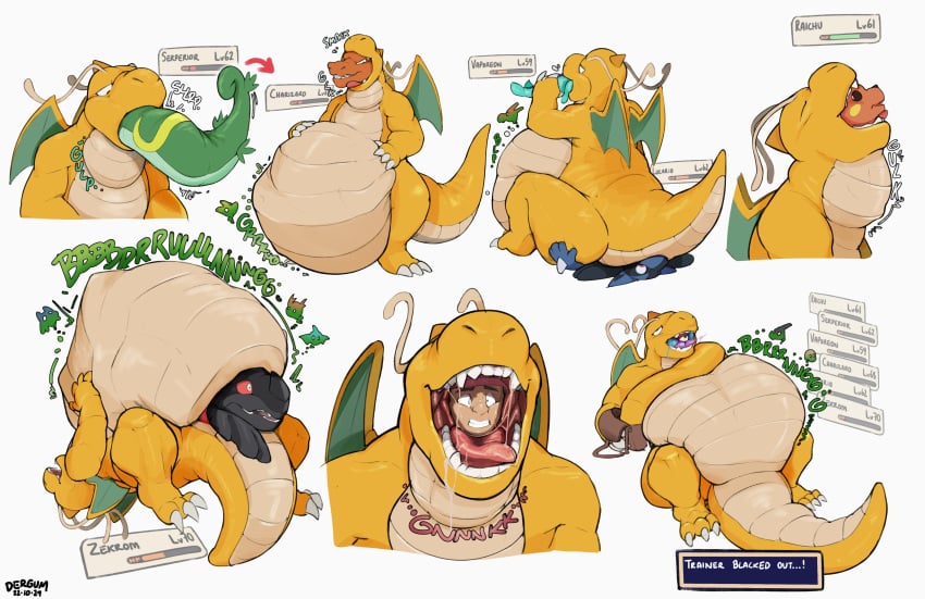 absurd_res ambiguous/ambiguous ambiguous_gender ambiguous_pred ambiguous_prey anal anal_vore anthro ass belly belly_expansion big_belly bodily_fluids butt_grab butt_smother charizard death dergum digestion digestion_noises dragonite drooling eeveelution expansion eye_roll facesitting fatal_vore feet_first forced generation_1_pokemon generation_4_pokemon generation_5_pokemon group half-closed_eyes hand_on_butt hi_res human human_prey hyper hyper_belly legendary_pokemon looking_pleasured lucario male male/ambiguous male_prey mammal mouth_shot multiple_prey narrowed_eyes neck_bulge nintendo object_vore open_mouth oral_vore pokémon_(species) pokemon pokemon_(species) raichu rapid_digestion reclining saliva sequence serperior sharp_teeth simple_background sitting smothering solo_focus swallowing teeth thick_tail vaporeon video_games vore weight_gain white_background zekrom